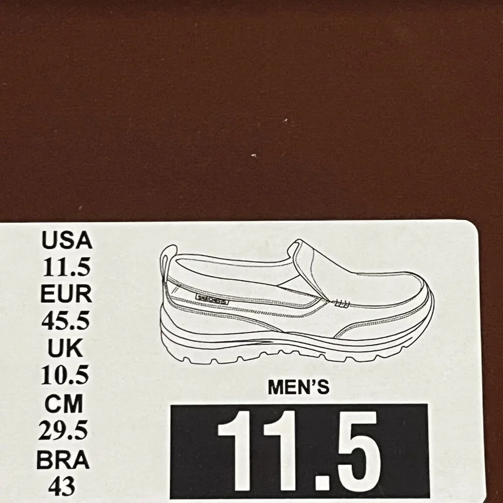 Skechers Men's Loafer Size 11.5 Tan Relaxed Fit Slip-on Shoe Memory Foam Footbed